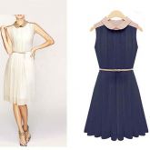Vestido de chiffon com cinto