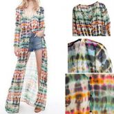 Chiffon longo Cardigan Camisa Blusa Vestido